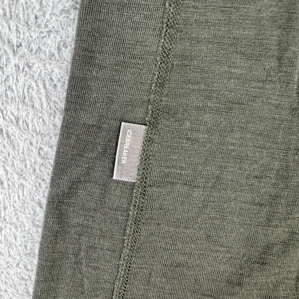 Icebreaker Shirt Mens M Green Bodyfit 200 Merino Wool Fitted Base Layer READ